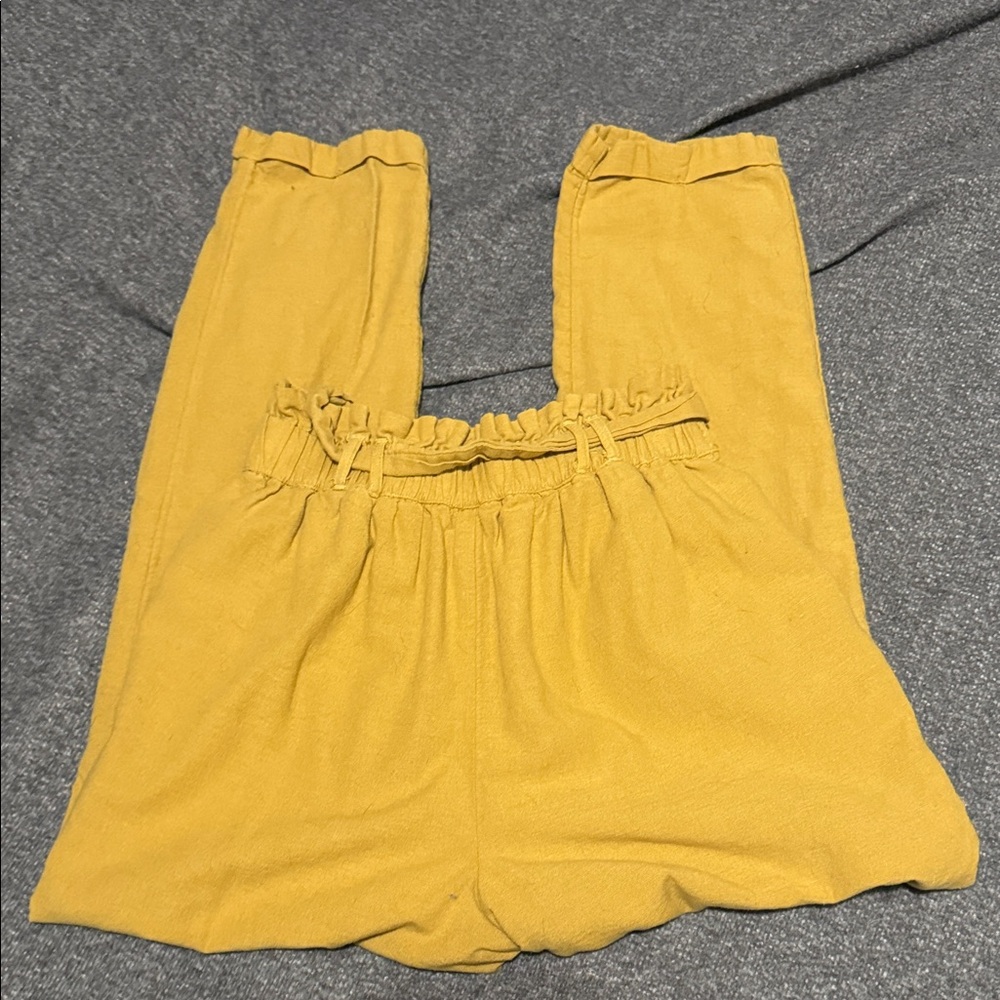 🌻 American Eagle Linen Blend Paperbag Waist Pants – Mustard Yellow (XS) - Picture 10 of 11